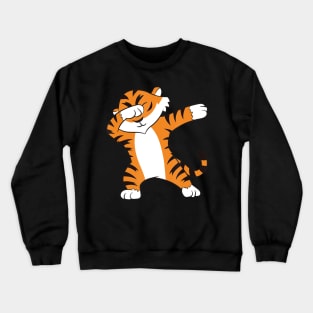 Dabbing Tiger Funny Boy Girl Tiger Children Tiger Dab Crewneck Sweatshirt